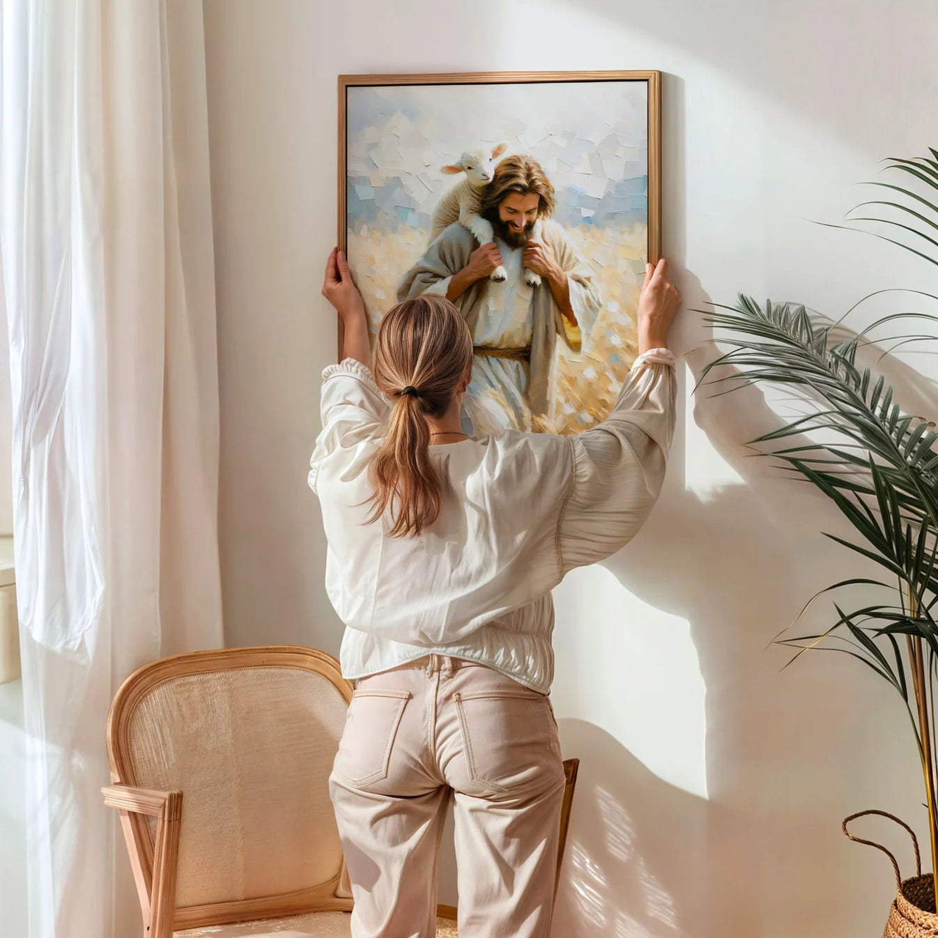 Jesus Carrying Little Lamb Home - Stilhaus-Hamburg
